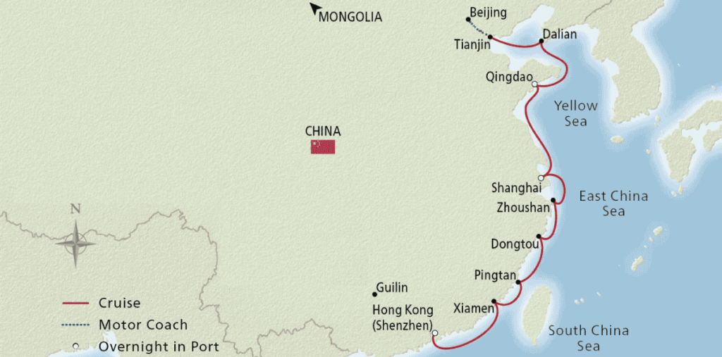 Coastal Jewels of China Map